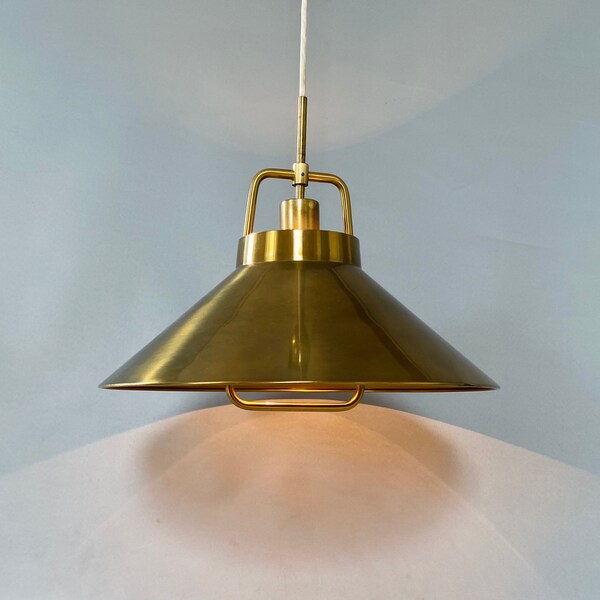 Fritz Schlegel vintage pendant light solid brass midcenturymodern