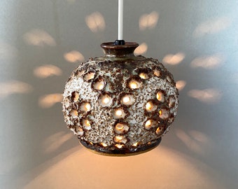 Kingo Keramik Danish ceramic pendant lights swag textured pottery midcenturymodern boho 1970s ceiling lamp