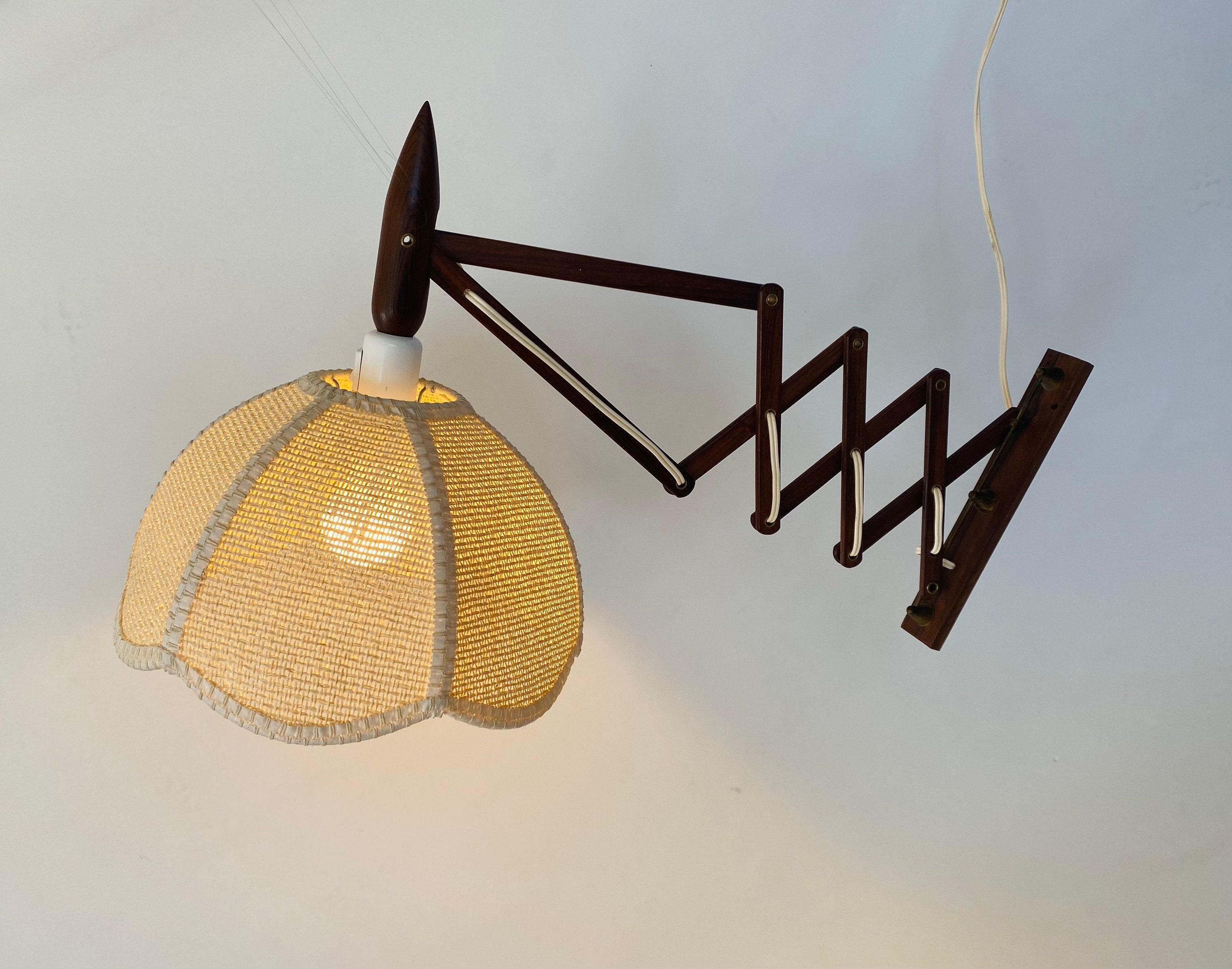 Danish Classic Lyfa Rosewood Scissor Lamp. Midcentury Design