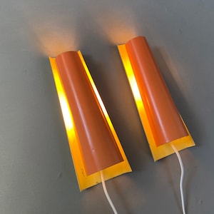 Rare Pair of Danish sconces. Rare sculptural wall lamps 1960 design by Herning Wind-Hansen for Voss 1963
