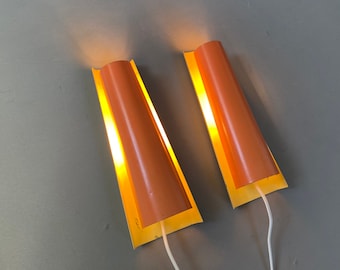 Rare Pair of Danish sconces. Rare sculptural wall lamps 1960 design by Herning Wind-Hansen for Voss 1963