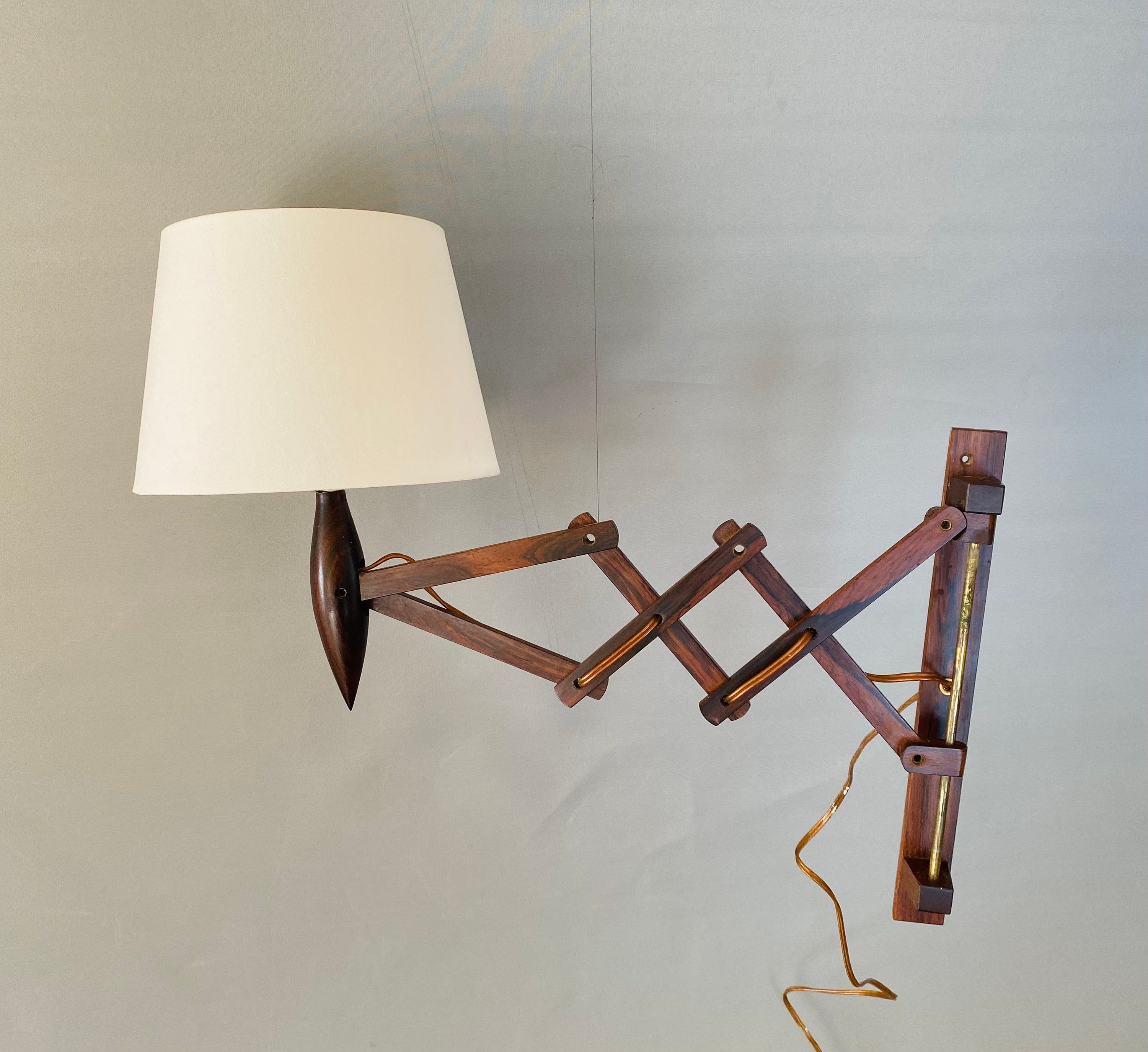 Beautiful Exquisite Danish Classic Lyfa Rosewood Scissor Lamp