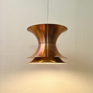 Danish 1960s vintage pendant light, copper space age design