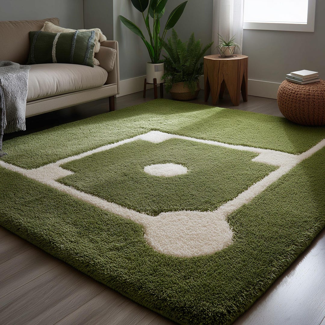 Homebase Rug Baseball Baseball Field Wool Rug: Handmade Sports Kids Playroom Carpet - Etsy