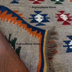 High Quality Wool Handmade Rug Olive Gray Turkish Knot Wool Area Rug, Living Room Rug, Bedroom Rug, Kids Room Rug, Office Room Rug