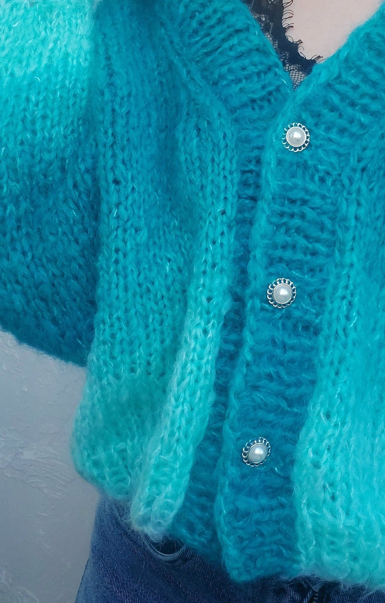 Chunky Knit Cardigan Pattern Mohair Knit Cardigan Tutorial Etsy