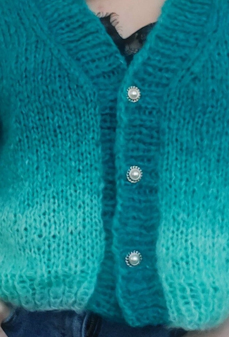 Chunky Knit Cardigan Pattern Mohair Knit Cardigan Tutorial Etsy