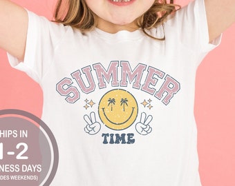 Summertime Shirt, Summer Shirt, Summer Vibes Shirt, Retro Summer Shirt, Retro Beach Shirt, Kids Retro Shirt, School's Out Shirt, Smile Shirt
