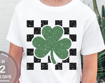 Retro Distressed Shamrock St. Patrick&#39;s Day Shirt, Boys Girls St. Patrick&#39;s Day Shirt, Kids Retro St. Patrick&#39;s Day Shirts, Clover Shirt