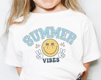 Summer Vibes Shirt, Summer Shirt, Summertime Shirt, Retro Summer Shirt, Retro Beach Shirt, Kids Retro Shirt, School's Out Shirt, Smile Shirt