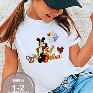 Chip And Dale Snacks Disneyland Shirt,  Mickey Bar Balloon Shirt, Cute Disney Kids Shirts, Disney Kids Snack Shirt, Disney World Shirt