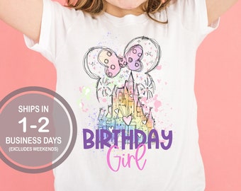 Minnie Castle Birthday Girl Shirt, Disney Birthday Shirt, Girl's Disney Birthday Shirt, Disney Castle Birthday Shirt, Disneyland Birthday