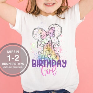 Minnie Castle Birthday Girl Shirt, Disney Birthday Shirt, Girl's Disney Birthday Shirt, Disney Castle Birthday Shirt, Disneyland Birthday