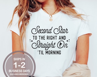 Second Star To The Right Disney Shirt, Disney Tinkerbell Shirt, Youth Disney Shirt, Kids Toddler Disney Shirt, You Can Fly Peter Pan Shirt