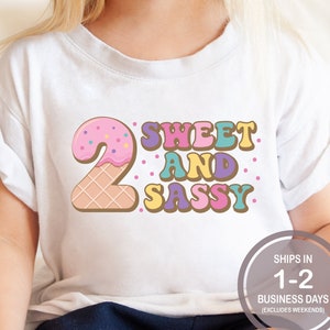 Two Sweet And Sassy Ice Cream Birthday Shirt, Ice Cream Birthday Party Shirt, 2nd Birthday Party, 2nd Birthday Shirt, Birthday Girl Shirt
