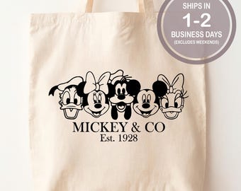 Mickey And Co Cute Disney Tote, Disney World Bag, Disneyland Bag, Disney Canvas Totes, Disney Travel Accessories