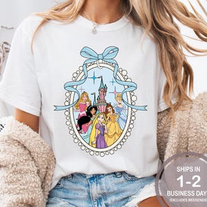 Coquette Disney Princess Frame Bow Shirt, Cute Girls Disney Princess Shirt, Disney Kids Shirts, Disney World Shirts, Princess Bow Shirt