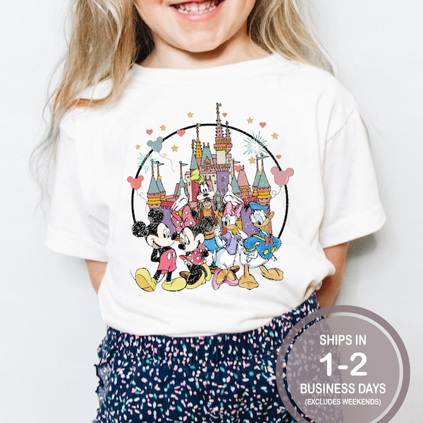 Mickey And Friends Kids Disney Castle Shirt, Minnie Mickey Mouse Shirt, Disney Colorful Kids Shirts, Donald Duck, Daisy Duck, Goofy Shirt