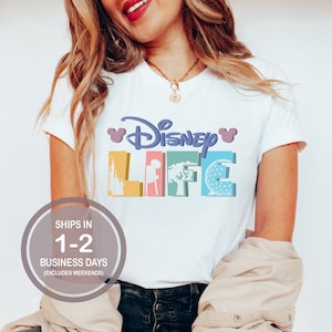 Disney Life Colorful Retro Disney Shirt, Trendy Disney Shirt, Girls Disney Shirt, Disneyland Shirt, Disney World Shirt, Epcot, 4 Parks Shirt
