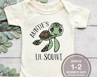 Auntie's Little Squirt Bodysuit Shirt, Squirt Nemo Shirt, Cute Baby Disney Shirt, Surfer Beach Kid Shirt, Disneyland Baby Shirt, Disney Baby