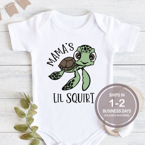 Mama&#39;s Little Squirt Bodysuit Shirt, Squirt Nemo Shirt, Cute Baby Disney Shirt, Surfer Beach Kid Shirt, Disneyland Baby Shirt, Disney Baby