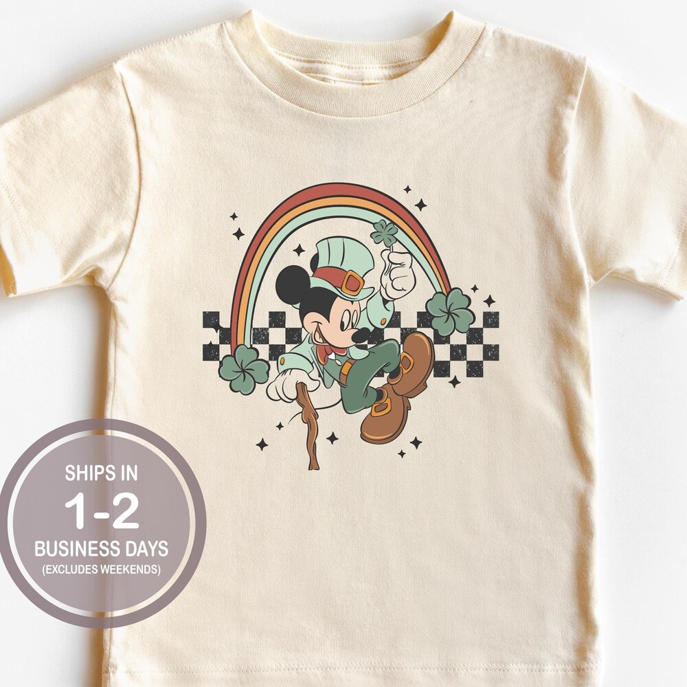 Mickey Checker St. Patrick'S Day Shirt, Disney St. Patrick'S Day Shirt, Boy'S Disney Shirt, Boy'S St. Patricks Day Disney Shirt Teesummer