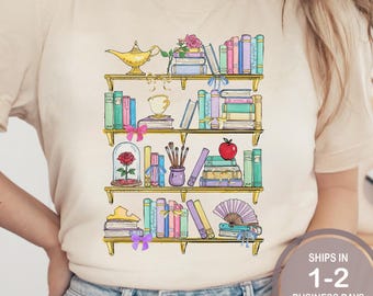 Belle Bookshelf Shirt, Disney Princess Shirt, Beauty And The Beast Disney Shirt, Disneyland Shirt, Disney World Shirt, Bookworm Shirt