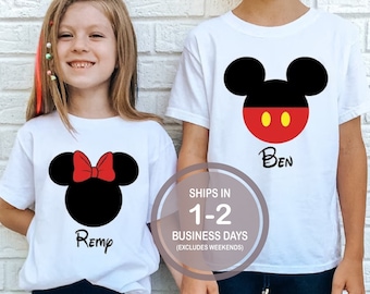 Personalized Kids Disney Shirt, Classic Mickey Minnie Shirt, Minnie Bow Shirt, Youth Disney Shirt, Girl's Disney Shirt, Boy's Disney Shirt