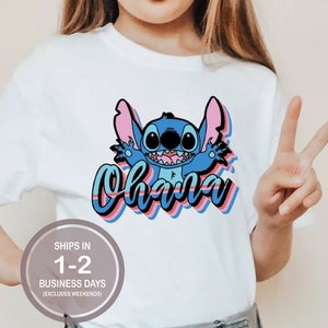 Ohana Stitch Shirt, Youth Disney Shirt, Girl&#39;s Disney Shirt, Aulani Shirt, Lilo And Stitch Shirt, Cute Kids Disney Shirt