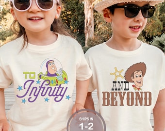 Buzz And Woody Matching Shirts, To Infinity And Beyond Shirt, Toy Story Boys Disney, Brother Sister Disney Shirts, Kids Disney World Shirt