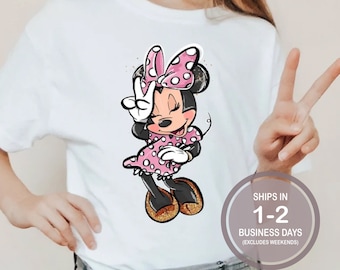 Cute Minnie Disney Shirt, Minnie Girls Shirt, Minnie Bow Shirt, Youth Disney Shirt, Girl's Disney Shirt, Minnie Mouse Shirt, Disney Kids