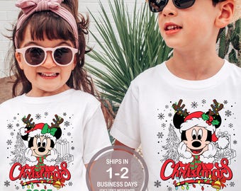 2025 Matching Disney Christmas Family Shirt, Mickey Minnie Santa Shirt, Disney Christmas Shirt, Mickey's Very Merry Shirt, Disney World