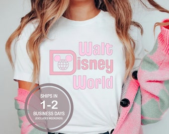Walt Disney World Classic Font Disney Shirt, Trendy Retro Disney Shirt, Girls Pink Disney Shirt, Disneyland Shirt, Disney World Shirt