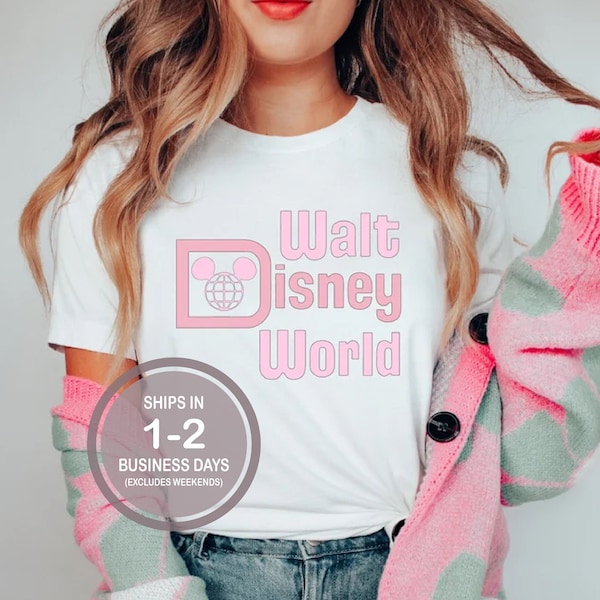 Walt Disney World Classic Font Disney Shirt, Trendy Retro Disney Shirt, Girls Pink Disney Shirt, Disneyland Shirt, Disney World Shirt