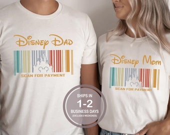 Disney Dad Scan For Payment Disney  Disney Mom Shirt, Funny Disney Shirt, Disneyland Shirt, Disney World Shirt, Funny Disney Parents Shirt