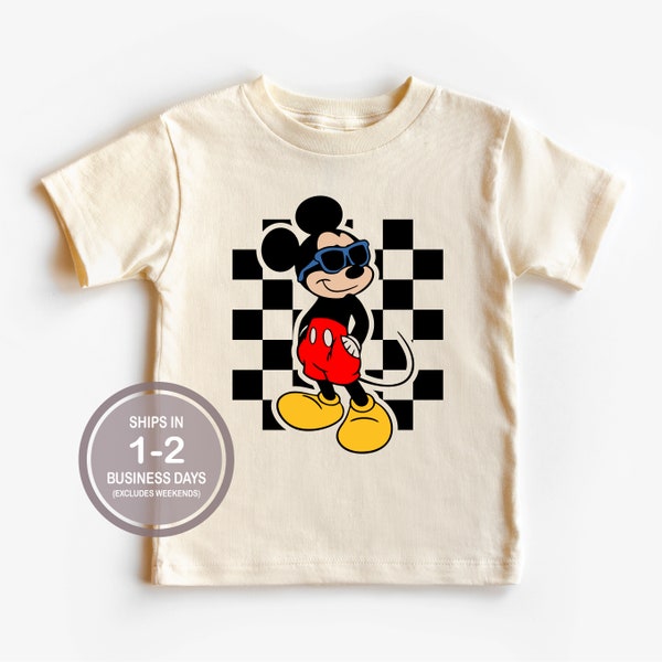 Mickey Mouse Checker Beach Sunglasses Shirt, Mickey Kids Shirt, Youth Disney Shirt, Boy's Disney Shirt, Brother Sister Kids Disney Shirt