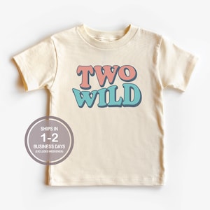 Two Wild Retro Vintage Birthday Shirt, Second Birthday Shirt, 2nd Birthday Shirt, Two Wave Font Shirt, Kids Birthday Shirt