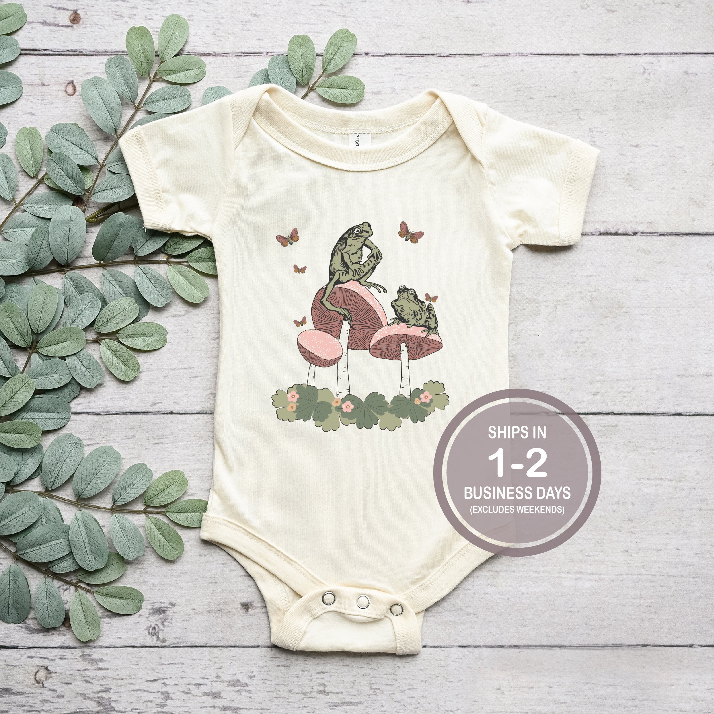 Frog Mushroom Shirt, Retro Baby Mushroom Shirt, Little Girls Boys Bodysuit Shirt, Baby Storytale Shirt, Baby Gift, Cute Vintage Kids TShirt
