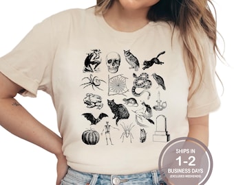 Halloween Little Things Shirt, Halloween Witch Bat Cat Shirt, Retro Vintage Halloween Shirt, Mom Halloween Shirt, Halloween Witch Shirt