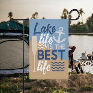 Lake Life Is The Best Life Flag, Garden Banner, Garden Flags, Outdoor Decor, Yard Flag, Camping Flag, Lake House Decor, Lake Flag