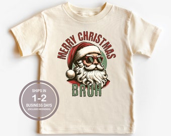 Merry Christmas Bruh Shirt, Funny Kids Retro Santa Shirt, Vintage Kid Christmas Shirt, Cute Kids Christmas Shirt, Santa Toddler Christmas