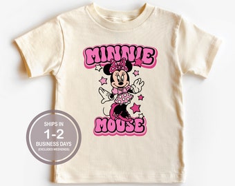 Cute Girls Retro Minnie Mouse Shirt, Minnie Mouse Bow Shirt, Disney Kids Shirts, Little Girls Disney Shirt, Boho Kids Disney Shirt