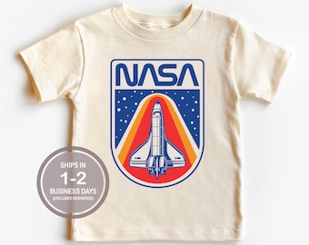 NASA Space Shuttle Shirt, Retro 80&#39;s Nasa Shirt, Kids Nasa shirt, Space Shirt, Mission Space Shirt, Boys Girls Nasa Shirts