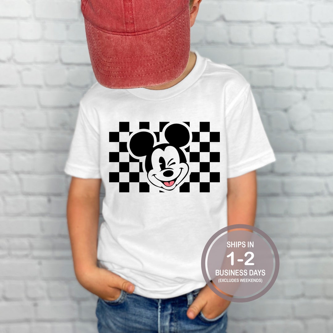 Classic Checker Winking Mickey Mouse Shirt, Mickey Kids Classic Checker Winking Mickey Mouse Shirt, Mickey Kids