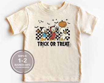 Trick or Treat Disney Halloween chemise, chemise Disney Halloween enfants mignons, Oogie Boogie Bash, chemise de fête d'Halloween Huey Dewey Louie Mickey