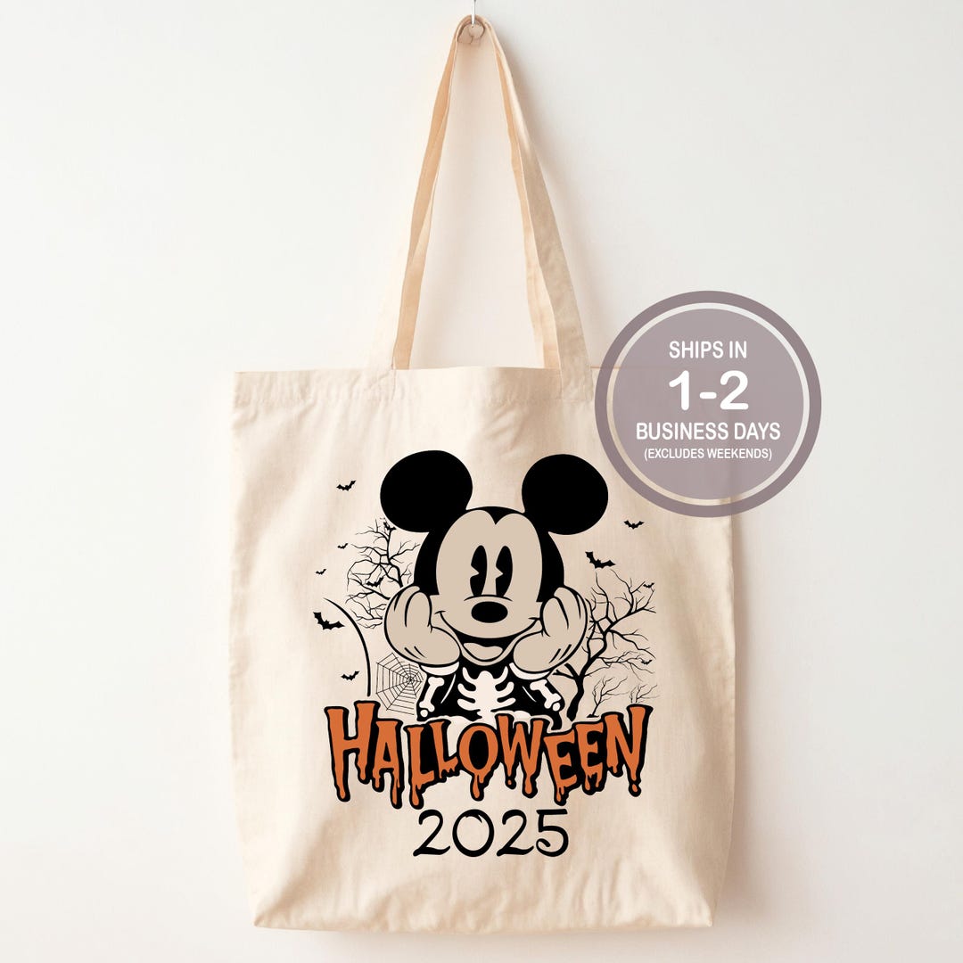 Mickey Mouse Halloween Tote, Kids Trick or Treat Tote Bag, Halloween ...