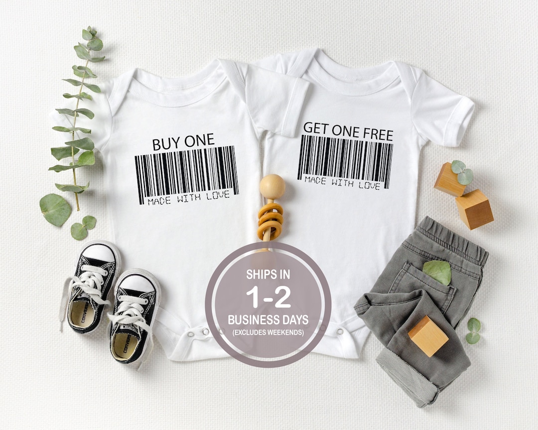 Buy One Get One Free Shirt, Twin Bar Code Shirt, Cute Twins Shirts