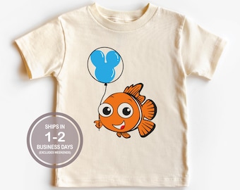 Nemo Mickey Balloon Shirt, Nemo Pixar Shirt, Cute Disney Kids Shirts, Disney Kids Epcot Shirt, Disney World Shirt, Disneyland Shirt