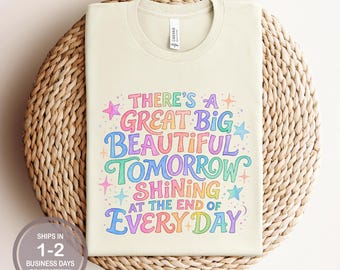 There's A Great Big Beautiful Tomorrow Shirt, Carousel Of Progress Shirt, Colorful Watercolor Magic Kingdom Shirt