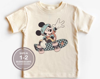 Mickey Mouse Skateboard Shirt, Mickey Kids Shirt, Youth Disney Shirt, Boy&#39;s Disney Shirt, Kids Disney Shirt, Mickey Skateboarding Shirt